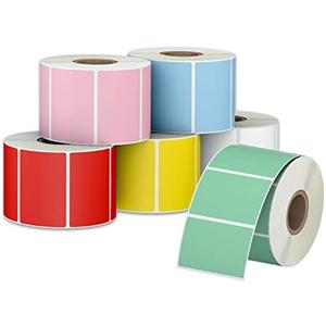 Anylabel 2.25" x 1.25" Multi-Purpose Direct Thermal Labels, Color Self-Adhesive Address Shipping Barcode Thermal Stickers, Compatible with Rollo & Zebra Thermal Label Printer(6 Rolls, 6000 Labels)