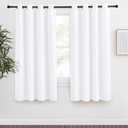NICETOWN Room Darkening Window Treatment Curtain, Pure White, 1 Panel, 55 by 68, Energy Smart Thermal Insulated Block Out Sunlight Shade & Blind for Bedroom with Grommet Ring Top