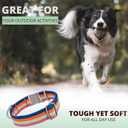 ADITYNA Cotton Dog Collar with AirTag Holder - Heavy-Duty Metal Buckle, Breathable, Easy Adjustable for Medium & Large Breeds - for Walking, Training (Bright Rainbow, Fits 15-21" Necks)