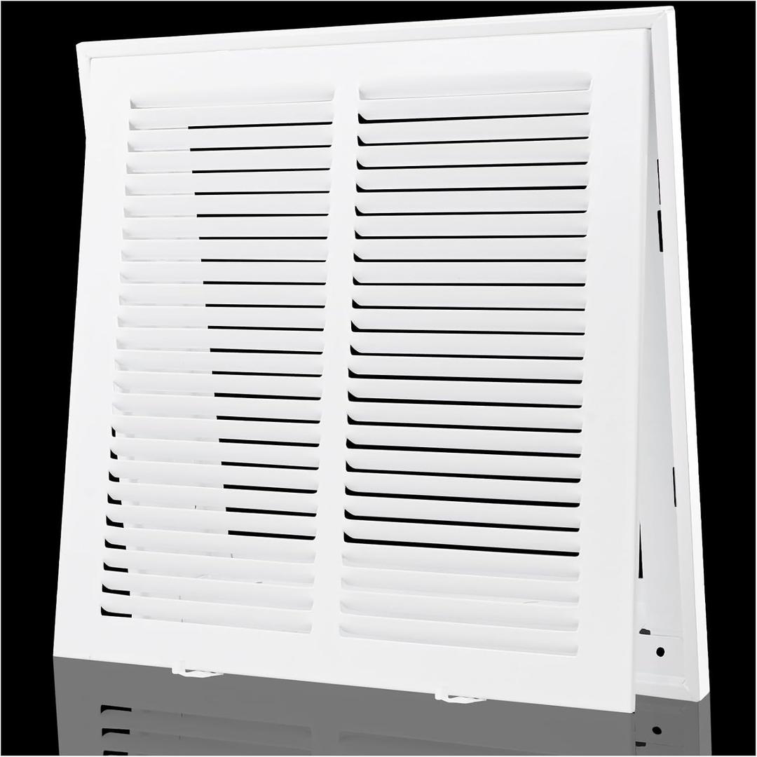 Return Air Filter Grille Fit 12x12 Duct Opening,Steel Air Return Vent Cover Grill,HVAC Vent Covers for Wall and Ceiling,Holds 1" Thick AC Filter