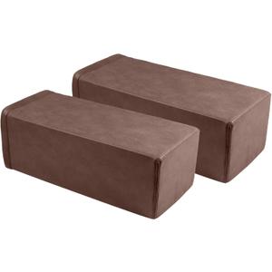 2 Pack Couch Arm Rest Pillow, 8''x8''x20'' Faux Leather Waterproof Cover, High Density Foam Armrest Cushion, Removable & Washable Elbow Support for Sofa, Bed, and Armchair (Dark Brown) (7.9x7.9x19.7 IN)