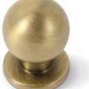 khtumeware 6 Pack Cabinet Knobs - 1 inch Vintage Brushed Antique Brass Drawer Knobs and Pulls for Kitchen and Dresser Drawers