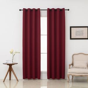 Pickluc Grommet Blackout Curtains 108 Inches Long 2 Panels Set, Thermal Insulated Drapes for Living Room, Noise Reduction, Privacy Protection, Burgundy Red, 52" Wide x108 Length