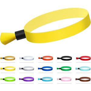 100 Pcs Cloth Event Wristband, Disposable Wristbands for Events, Colored Wristbands Events,for Lightweight Concert,Club Entrance Wrist Strap Party Wristband Event (Color : Yellow)