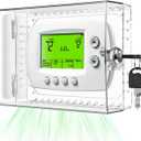 TRJ Large Thermostat Lock Box with Key, Clear Thermostat Cover with Lock for Thermostat on Wall, Lockable Thermostat Lock Box Cover, AC Lock Box Cover with Key Fit Thermostats 4" H x 6" W or Smaller