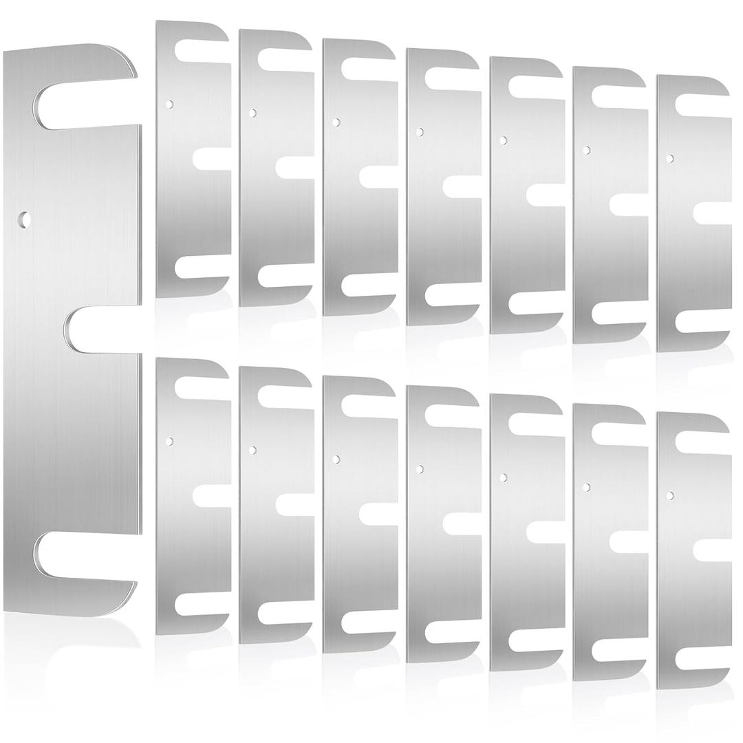 MorningRo 15 Pcs Hardware Door Hinge Shims Stainless Steel Metal Coated Finish Door Hinge Shim for Repair Kit (3.5 Inch,Silver)