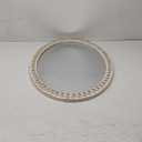 35 x 23 inches Decorative Oval Wood Mirror with Bead, Rustic Farmhouse Circle Mirrors for Wall Decor, Living Room, Entryway, Bathroom Over Sink