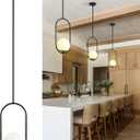 Yunnix Pendant Lights Kitchen Island, Pendant Light Fixtures, Modern Black Globe Glass Pendant Lighting, Mid Century Chandelier One Light for Bathroom Bedroom Dining Room(Bulb Not Included)