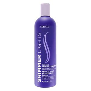 Clairol Professional Shimmer Lights Purple Conditioner | Neutralizes Brass & Yellow Tones | For Blonde, Silver, Gray & Highlighted Hair (16 Fl Oz (Pack of 1))