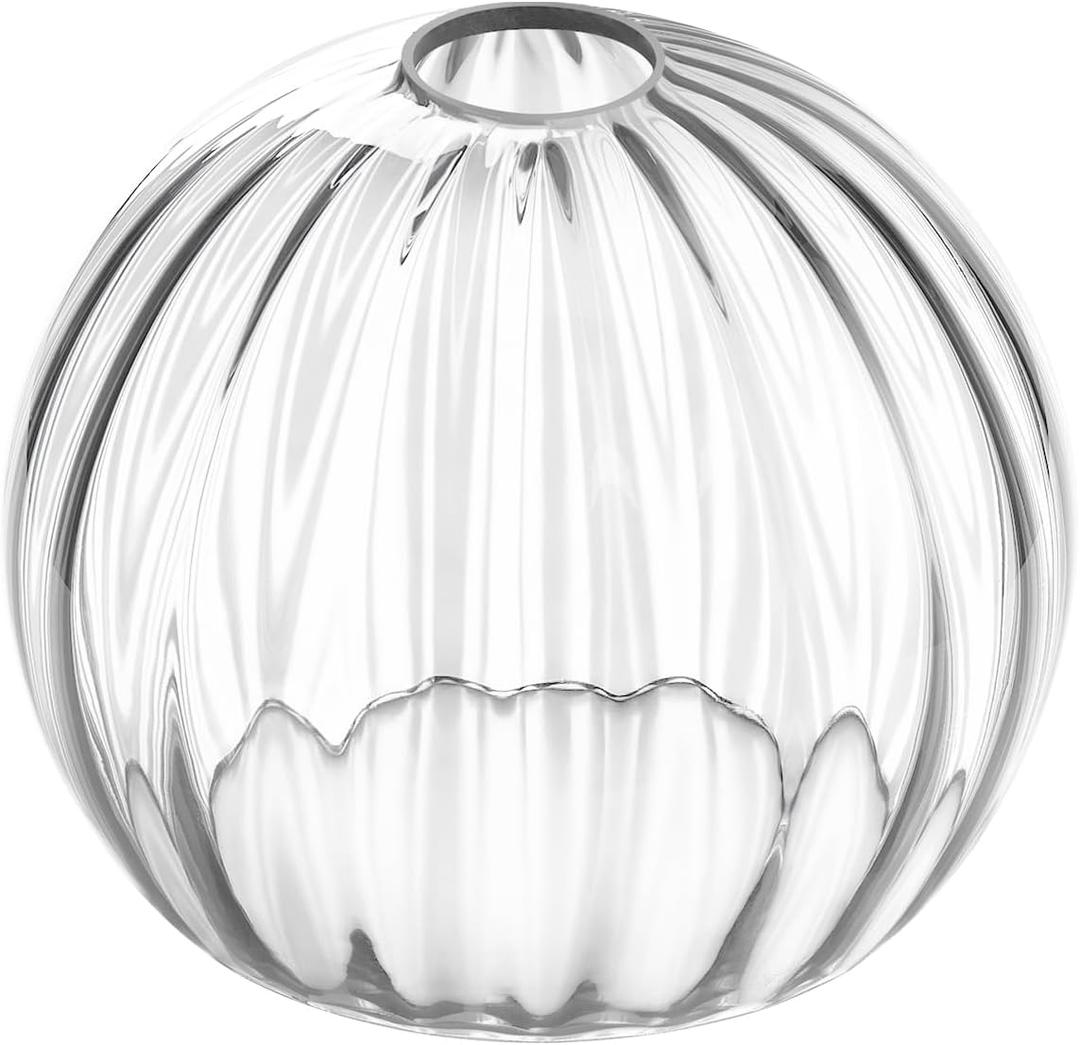 Clear Glass Shade,Replacement Globe & Cover for Lighting Fixture, 8" Diameter, Replacement with 1.65 Inch Fitter for Wall Lamps Chandeliers or Ceiling Light (1, 8Inch - Clear Glass), 8 inches x 6.3 inches