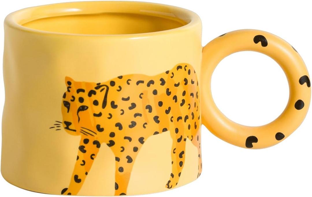 14.5oz/430ml Cute Cartoon Mugs,Personalized Big Ear Coffee Mug,Tea Cup for Office and Home(Blue)