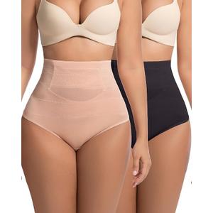 2 PCS Thong Shapewear with Tummy Control for Women, High Waisted Body Shaper Underwear Seamless Shapewear (XL)