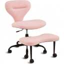 YFO Ergonomic Cross Legged Office Chair and ADHD Meditation Chair with Silent Wheels for Home Office Desk Chair and Yoga, Wider Backrest Support and Storage Pockets Design, PU Leather, 23.6 inches x 19.3 inches x 33 inches