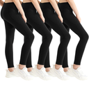 Girls Athletic Leggings with Pockets Yoga Workout Active Leggings Pants for Teen Girls S-M