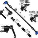 SCITOO 8pcs Front Suspension Kit Outer Tie Rod End fit 1984-1988 for Toyota Pickup Idler Arm Center Link Upper Ball Joint Sway Bar Link