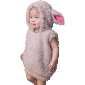 Kephay Kids Toddler Lamb Costumes Hooded Vest Cute Sheep Cosplay Christmas Outfits Sleeveless Hoodies for Boys Girls Size 110(S)