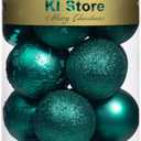 KI Store Dark Teal Christmas Balls 20pcs 3.15-Inch Christmas Tree Decoration Ornaments for Xmas Tree Holiday Wreath Garland Decor Ornaments Hooks Included