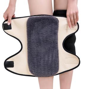 Men Women Thermal Fleece Lined Knee Brace Cashmere Wool Knee Warmer Leg Warmers Winter Thermal Knee Sleeves for Rheumatic Arthritis Pain Relief Thickened Warm Knee Wrap Pads for Skiing Cycling Running