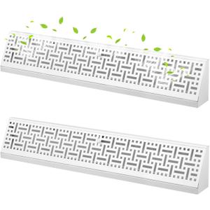 Landhoow 2 Pack 24 Inch Baseboard Register Diffuser, Vent Covers for Home Floor Wall Baseboard Vent Covers Supply Floor Register Diffuser, White