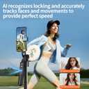 YAyusi 70.9" Auto Face Tracking Selfie Stick Tripod for iPhone with Light, No App, 360 Rotation Tripod That Follows Your Movement with Remote Control for Vlog/Live Stream/Video Recording