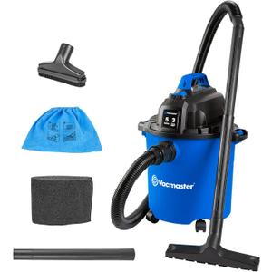 Vacmaster VJC507P 5-Gallon* 3 Peak HP** Wet/Dry Shop Vacuum, Blue, 5 gal