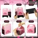 Faccito 72 Pcs Pink out Football Breast Cancer Awareness Gift Boxes Bag Faith Hope Ribbon Bow Treat Candy Cake Bakery Cookie Box for Office Women Lady Fundraiser Donation Charity Events Favors