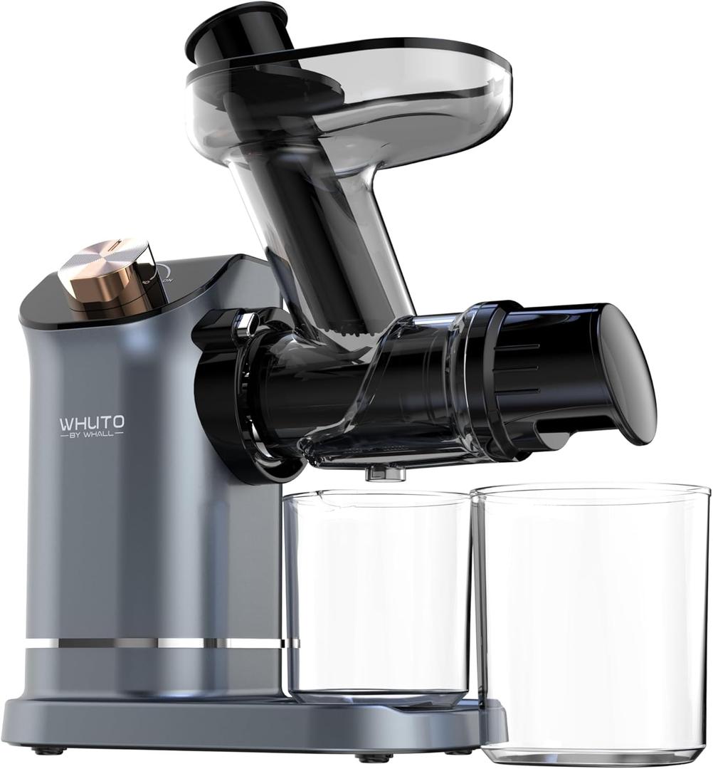 Masticating Juicer, High Juice Yield Cold Press Juicer Machines, Electric Juicer Maker For Vegetable & Fruit, Reverse Function & Quiet Motor, Easy Clean With Brush, Carrot & Celery Juicer, Gold