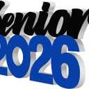 Yaomiao Senior 2026 Sign Graduation Props Grad Decorations Senior Black Blue Graduation Table Centerpieces Class of 2026 Sign for High School College