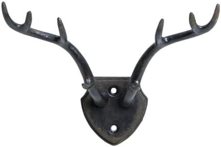 SOFFEE DESIGN Wall Mounted Metal Coat Hooks, Hanging Antler Shape Rack Hooks for Entryway, Bathroom, Bedroom, Retro Double Hooks Farmhouse Decoration