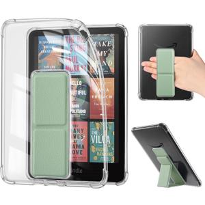 CoBak 7" Clear Case with Stand & Hand Strap for All-New Kindle Paperwhite 2024 (12th Gen) & Kindle Colorsoft Signature Edition | Anti-Yellowing, Ultra Slim Scratch-Proof Cover.