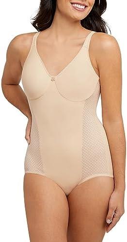 Bali Women's Firm-Control Shapewear, All-In-One Body Shaper with Built-In Underwire Minimizer Bra 36 C