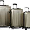 World Traveler Contour Hardside 3-Piece Spinner Luggage Set with TSA Lock - Champagne