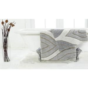 Chesapeake Davenport 2 Pc. Grey Bath Rug Set 44804 (21"x34" & 24"x40")