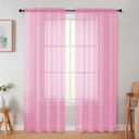 Pink Sheer Curtain for Bedroom Living Room 78 Inches Long 2 Panels Set, Solid Soft Airy Light Filtering Sheer Window Curtains, Modern Rod Pocket Door Curtain, Pink, 42" Wx78 L Inches