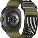 Rugged Nylon Band for Galaxy Watch Ultra Bands 47mm (2025/2024) for Men Women,One Click No Gap Fabric Woven Wristbands Adjustable Sport Strap for Samsung Galaxy Watch Ultra Band 47 mm for Man,L