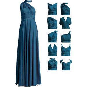 72styles Infinity Dress with Bandeau, Convertible Bridesmaid Dress, Long, Plus Size, Multi-Way Dress, Twist Wrap Dress, One Size Plus, Teal Blue