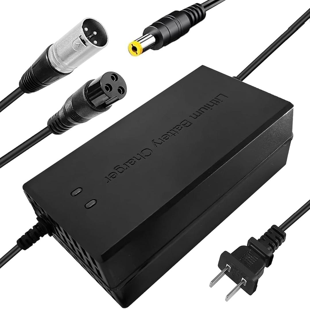 58.8V 4A 3-Plug Charger for Apollo 52V Phantom, Explore, Ghost, Pro/Yume Y10/ VSETT 9(NOT for 9+)/ Zero 8X 10 10X and More 50V to 52V 14S Lithium Li-ion Battery Gx16-3 3 Prong XLR Plug