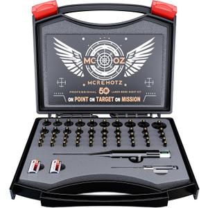 Professional Laser Bore Sighting Kit Green or Red Bore Sight with 50 Adapters - Multiple Caliber Bore Sighter Perfectly Choice for All Gun - .17 Cal to 12GA Rifle Pistol Boresighter