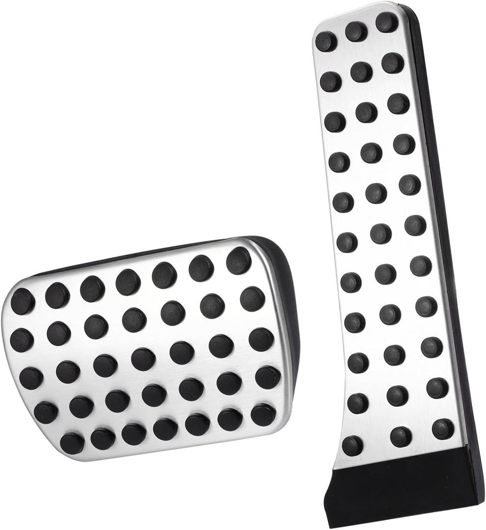 2pcs Gas and Brake Pedals Pads Cover Anti-Slip for Mercedes-Benz C E S GLC GLE GLK SLK CLS SL Class Stainless Steel Car Pedals Accessories No Drill Replacement