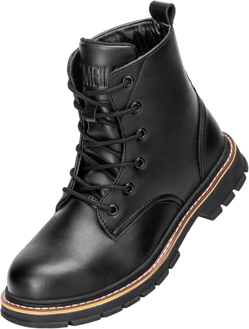 Steel Toe Boots for Women Men, Waterproof Lightweight Safety Work Boots Durability Composite toe Construction Shoes with 6" (Black)