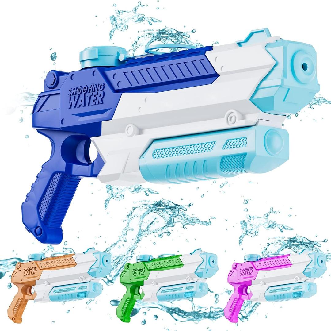 Water Guns for Kids Adults, 4 Pack 400CC Long Range High Capacity Squirt Guns Toy, Pool Toys Water Toys for Swimming Pool Beach Sand Outdoor, Summer Gifts for Boys Girls (Colorful1)