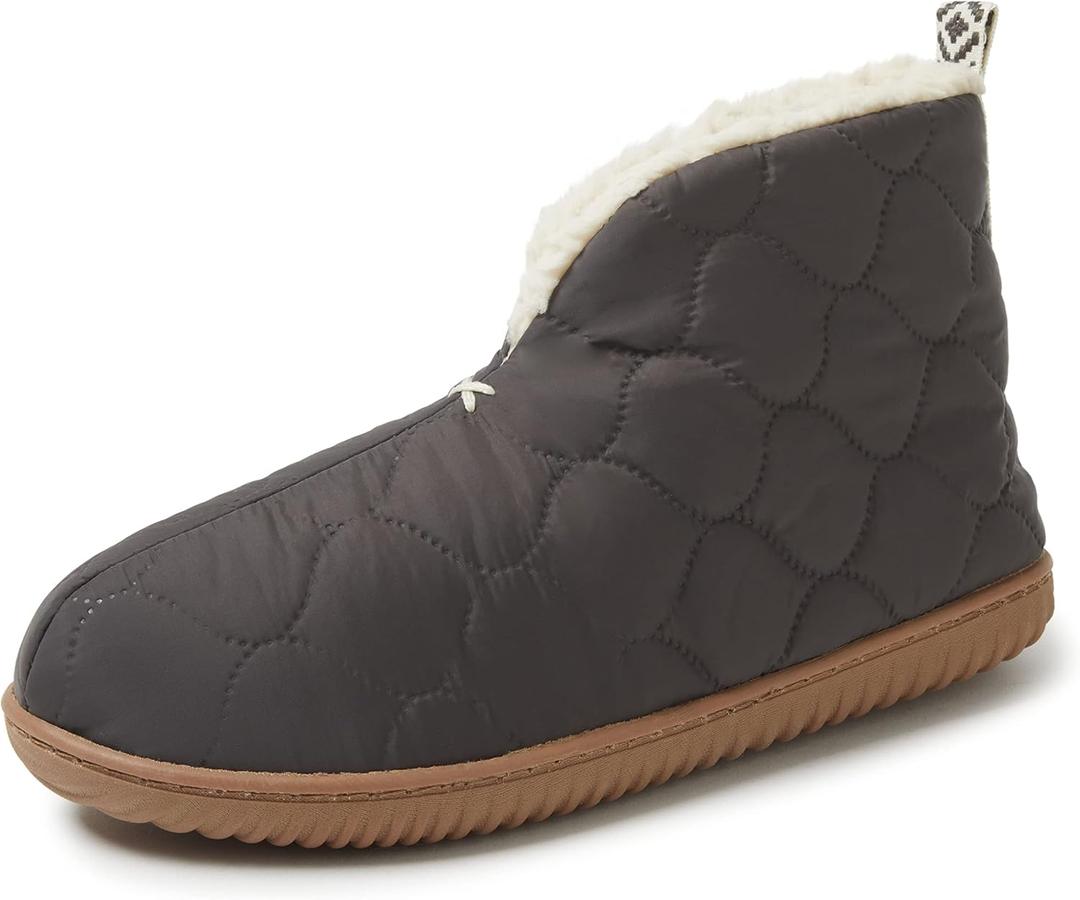 Dearfoams Women's Indoor/Outdoor Warm Up Bootie Slipper, Pavement, Small
