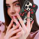 Toycamp for iPhone 16 Pro Max Case Compatible with Magsafe - Cute Design 360 Magnetic Ring Holder Stand Kickstand Funny Cherry Girly Pretty Fashion TPU Phone Covers for Women Tenn Girls