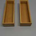 guiogc Silverware Drawer Organizer, Utensil Organizer, Bamboo Storage Box Wood Tray for Drawer Set of 2