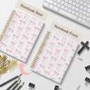 Pink Coquette Bow Spiral Journal Notebook 5.5x8.3, Preppy Spiral Journal Notebooks for School, Coquette Preppy School Supplies Notebooks, Pink Bow Journal for Women
