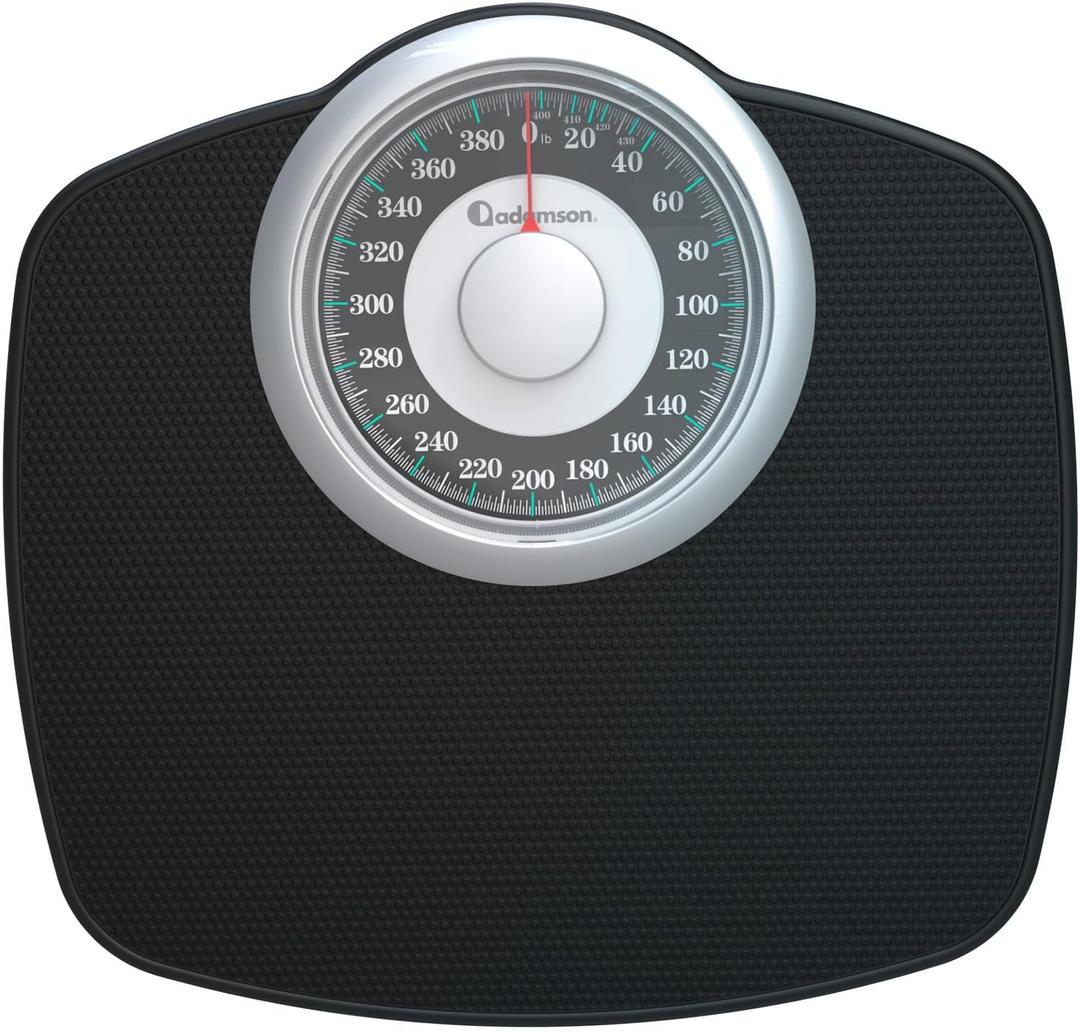 Adamson A25T Scales for Body Weight - Up to 400 LB - 5.3" Dial on 12.4" x 10.2" Platform - Anti-Skid Rubber Surface - High Precision Bathroom Scale Analog - Durable with 20-Year Assurance