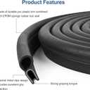 Kikerike Automotive Door Weather Stripping 25Ft Car Door Rubber Edge Trim Seal Strip Gasket with Top Bulb Easy to Install for Car Bus Camper Boat RV Truck Doors and Home Applications