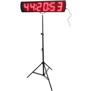 Red Color Portable 5 Inch LED Race Timing Clock for Running Events LED Countdown/up Timer Digital Marathon Race Clock with Tripod, Small