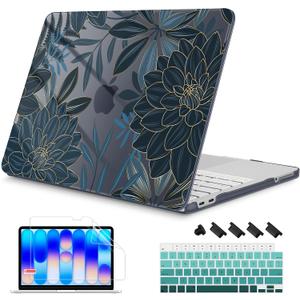 Mektron Case for 2026 MacBook Neo 13-inch A18 Pro chip A3404 Laptop Cover with 13-inch (Diagonal) Liquid Retina Display+ Keyboard Cover+ Screen Protector, Dahlia Flower C035