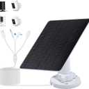 ECO-WORTHY 5W 5V Solar Panel Solar Charger for Ring Camera, Compatible with Ring Spotlight CamStick Up Outdoor Cam25% High Efficiency,10ft/3m Cable with USB-C, 360Adjustable, IP65